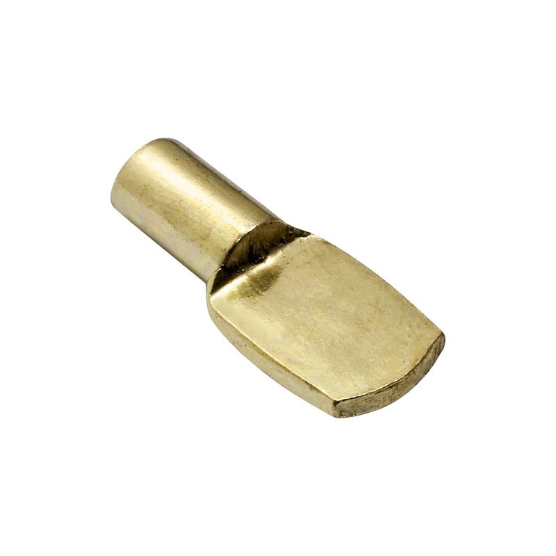 ROK 50 Pack Rok Hardware Heavy Duty 1/4" (6.35mm) Shelf Pin Spoon Shaped Cabinet Support Pegs Holder, Metal, Brass Finish - ROKSP14B - Image 1